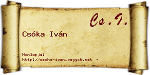 Csóka Iván névjegykártya